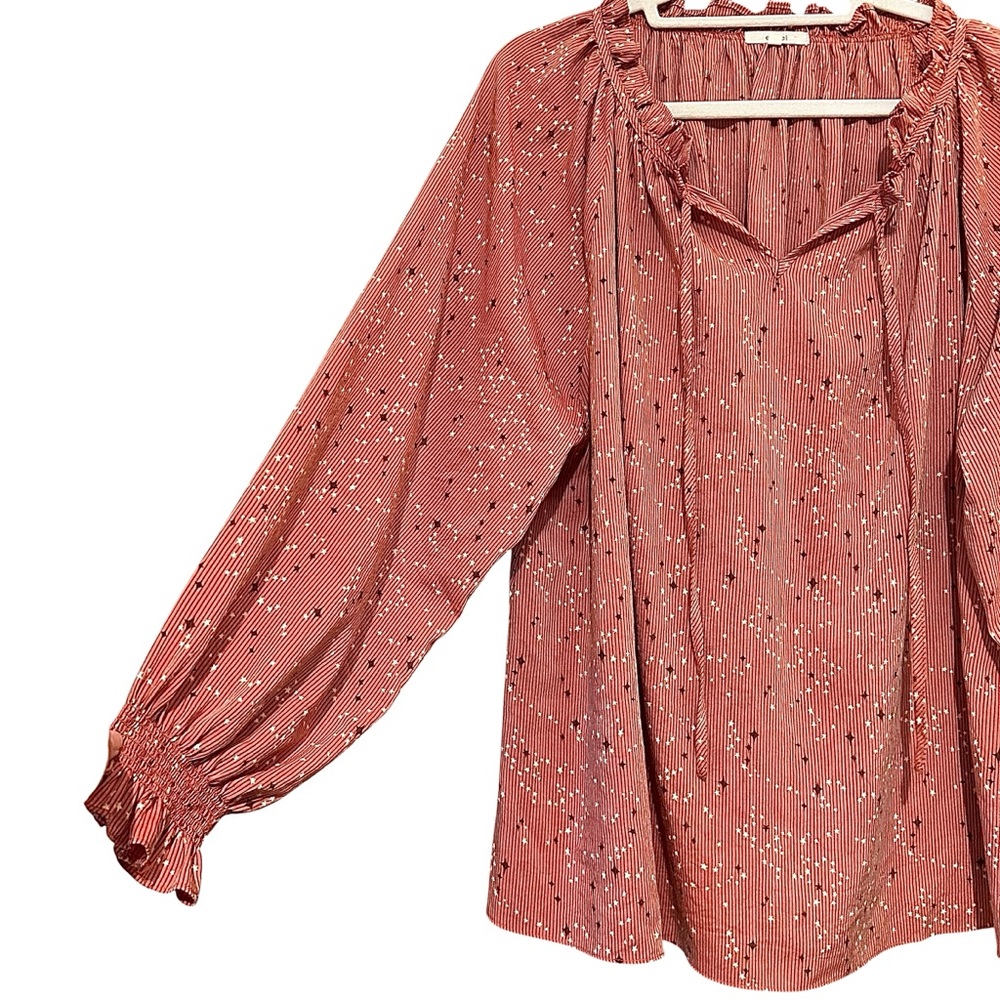 Easel Starry Ruffled Blouse - Picture 2 of 7